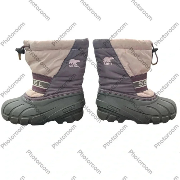 SOREL Youth Size 11 Snow Boots Waterproof Insulated Pink Purple Winter - Picture 3 of 6